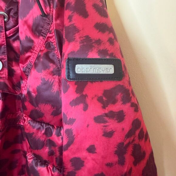 Obermeyer Leighton women’s ski jacket pink purple animal print 12 petite coat - Picture 4 of 6